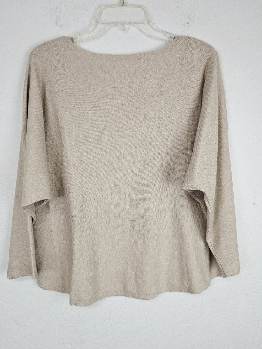 LA VILA MILANO Beige Beaded Embroidered Knit Sweater Sz L Coastal Quiet Luxury - Picture 8 of 10